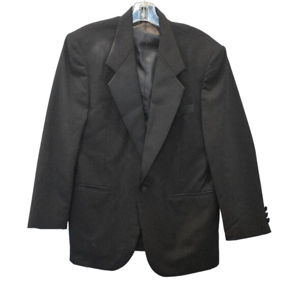 Vintage Men's Robert Kent Black Tuxedo Jacket Single Button Size 36S - Picture 1 of 7